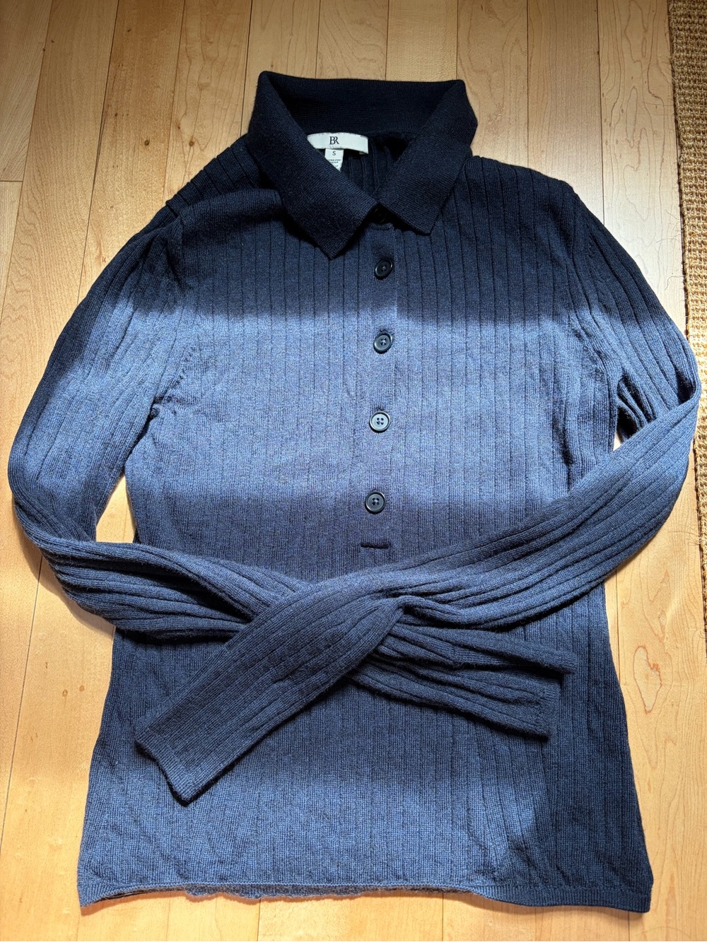 Banana Republic Merino Wool Rib Long Sleeve Polo